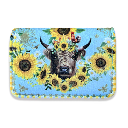 Lisa Pollock PU Leather Card Wallet With Gold Logo Sunny Highland