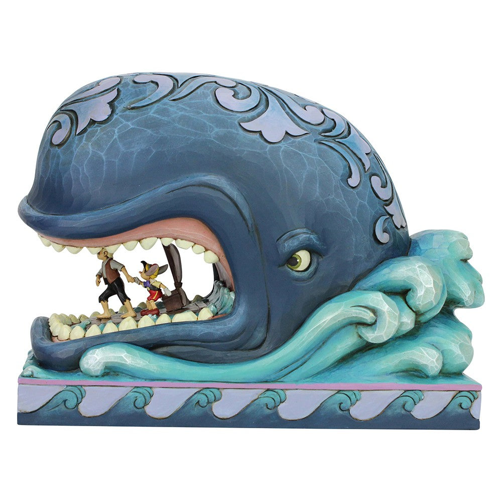 DISNEY TRADITIONS BY JIM SHORE MONSTRO WHALE WITH PINOCCHIO AND GEPPETTO 19CM