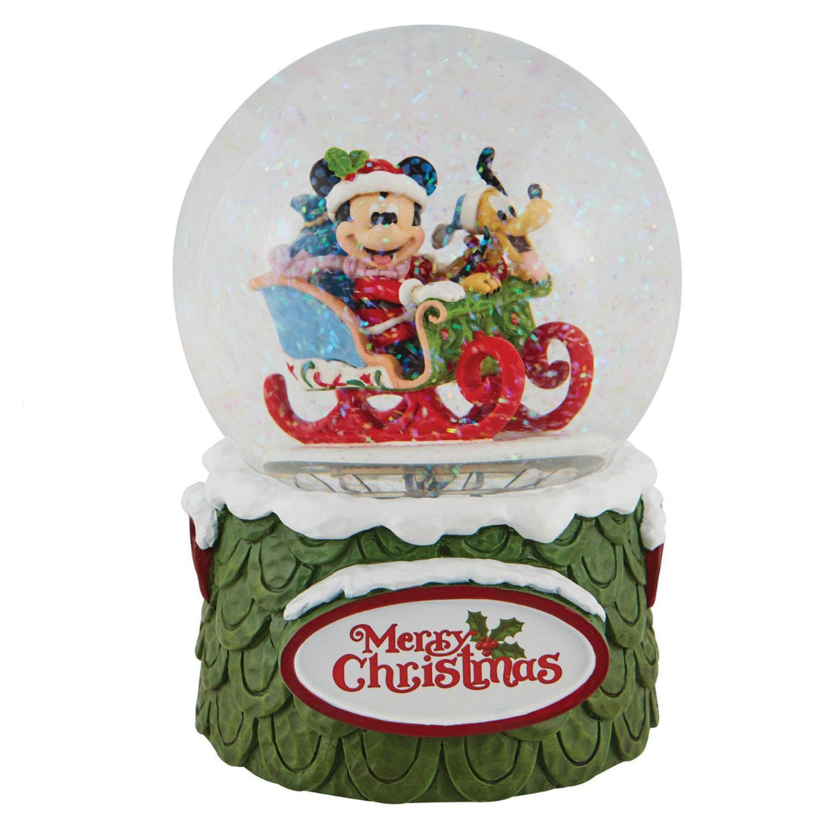 DISNEY TRADITIONS BY JIM SHORE MUSICAL WATERBALL MICKEY & PLUTO 120MM