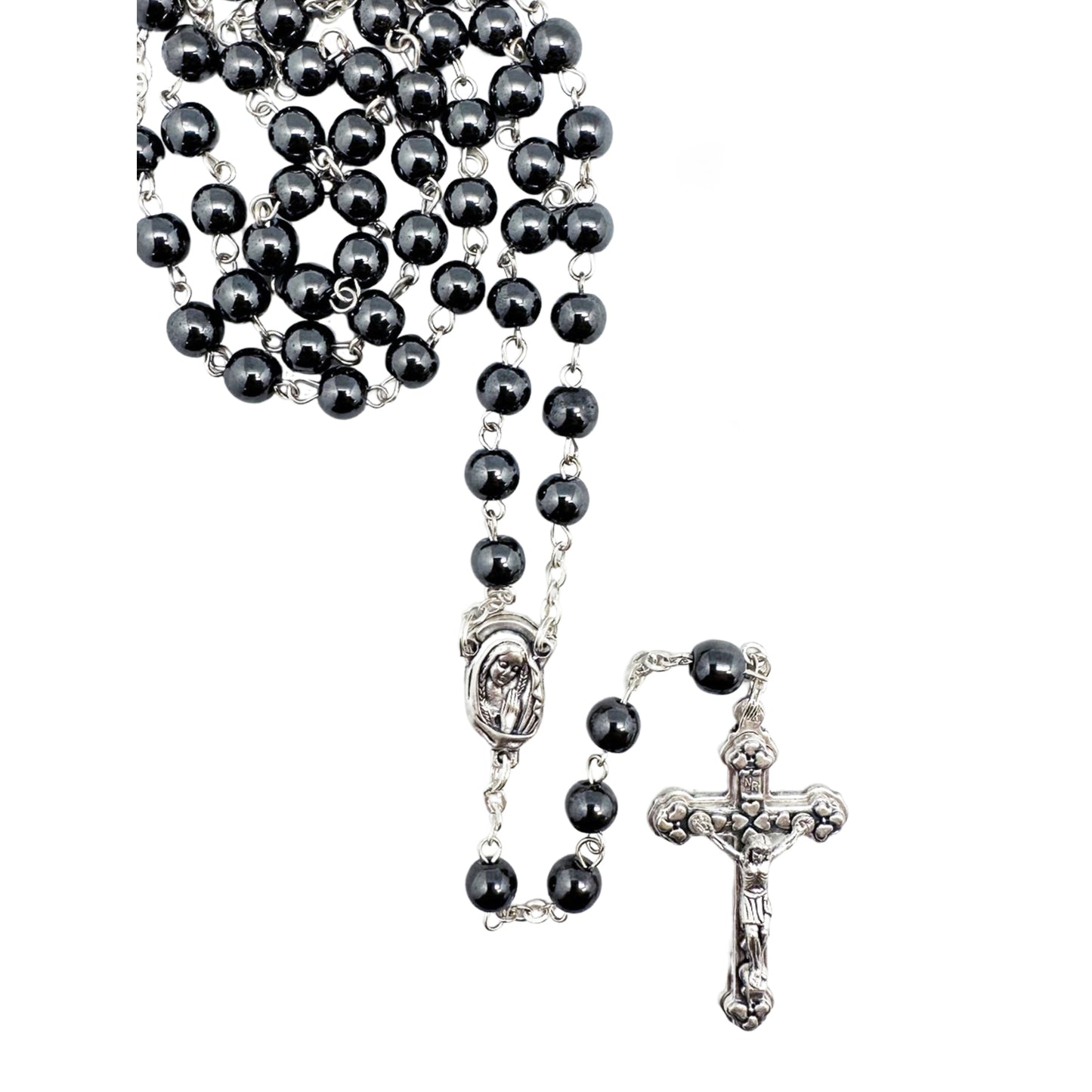 ROSARY BEADS PRECIOUS STONE HEMATITE