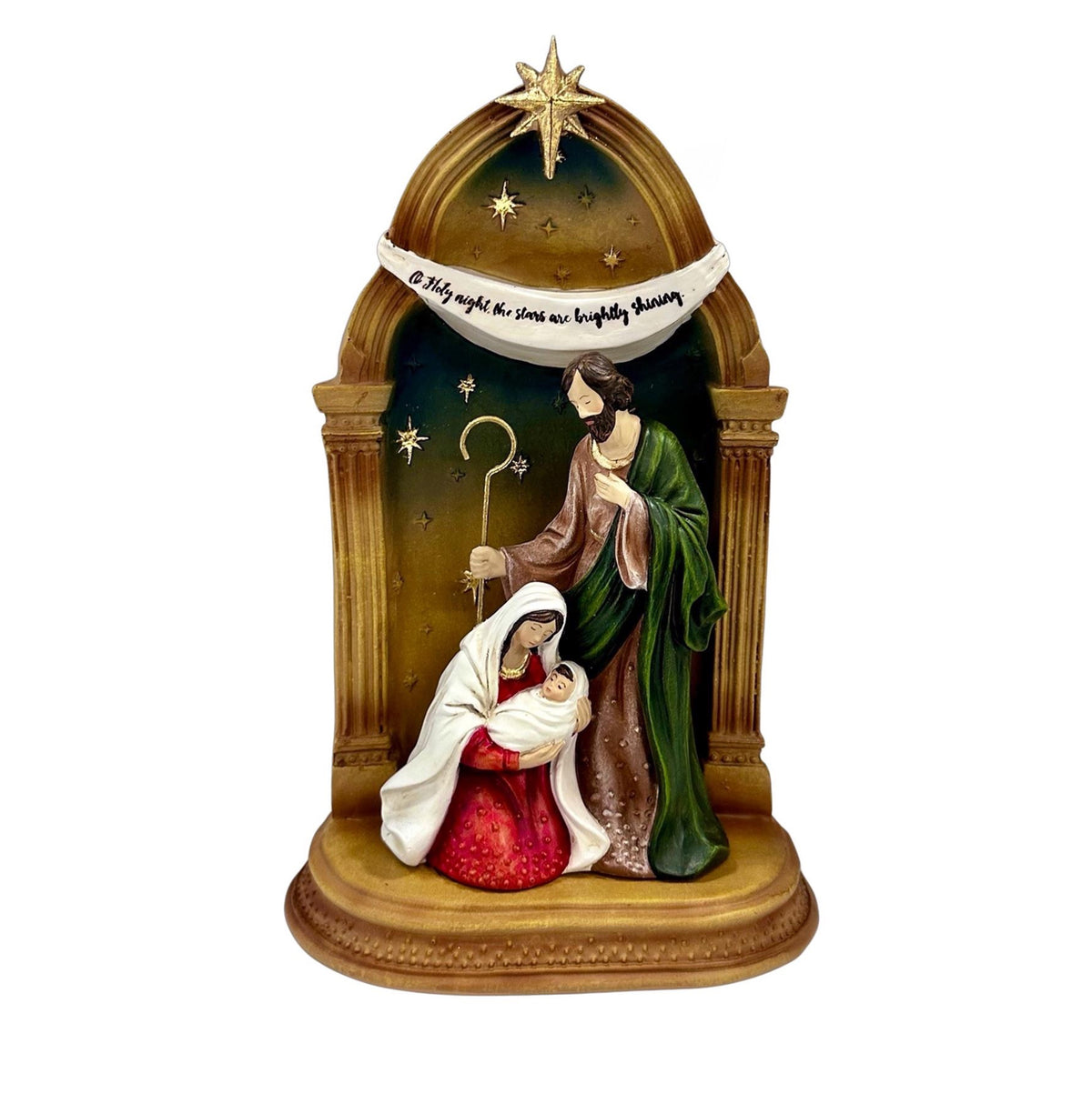 Christmas Nativity Scene Holy Family Arch Backing