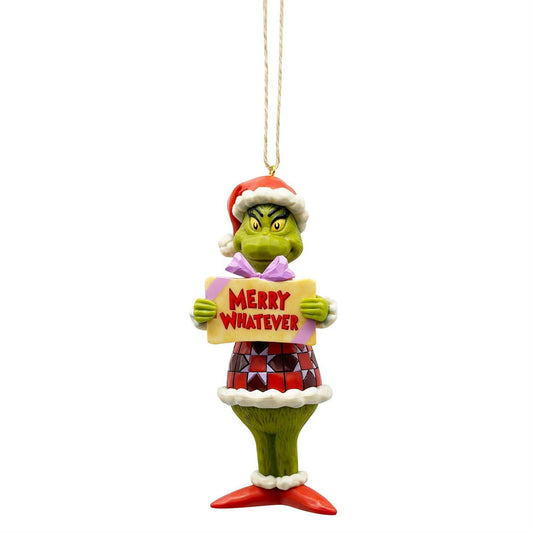 THE GRINCH BY JIM SHORE HANGING ORNAMENT MERRY WHATEVER PVC
