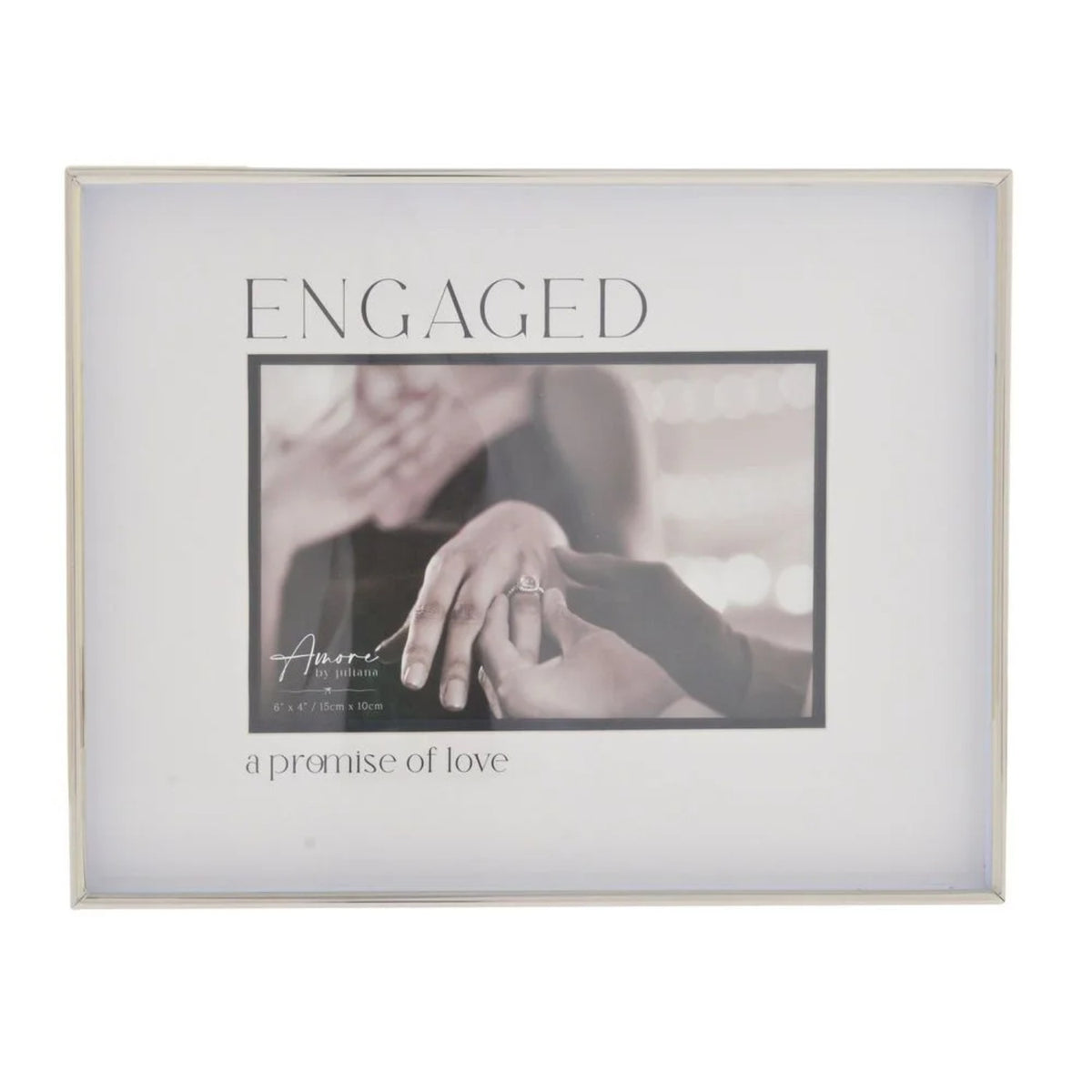 Wedding Photo Frame Amore Silver Engaged 6x4