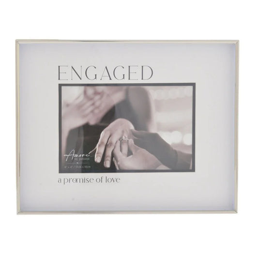 Wedding Photo Frame Amore Silver Engaged 6x4