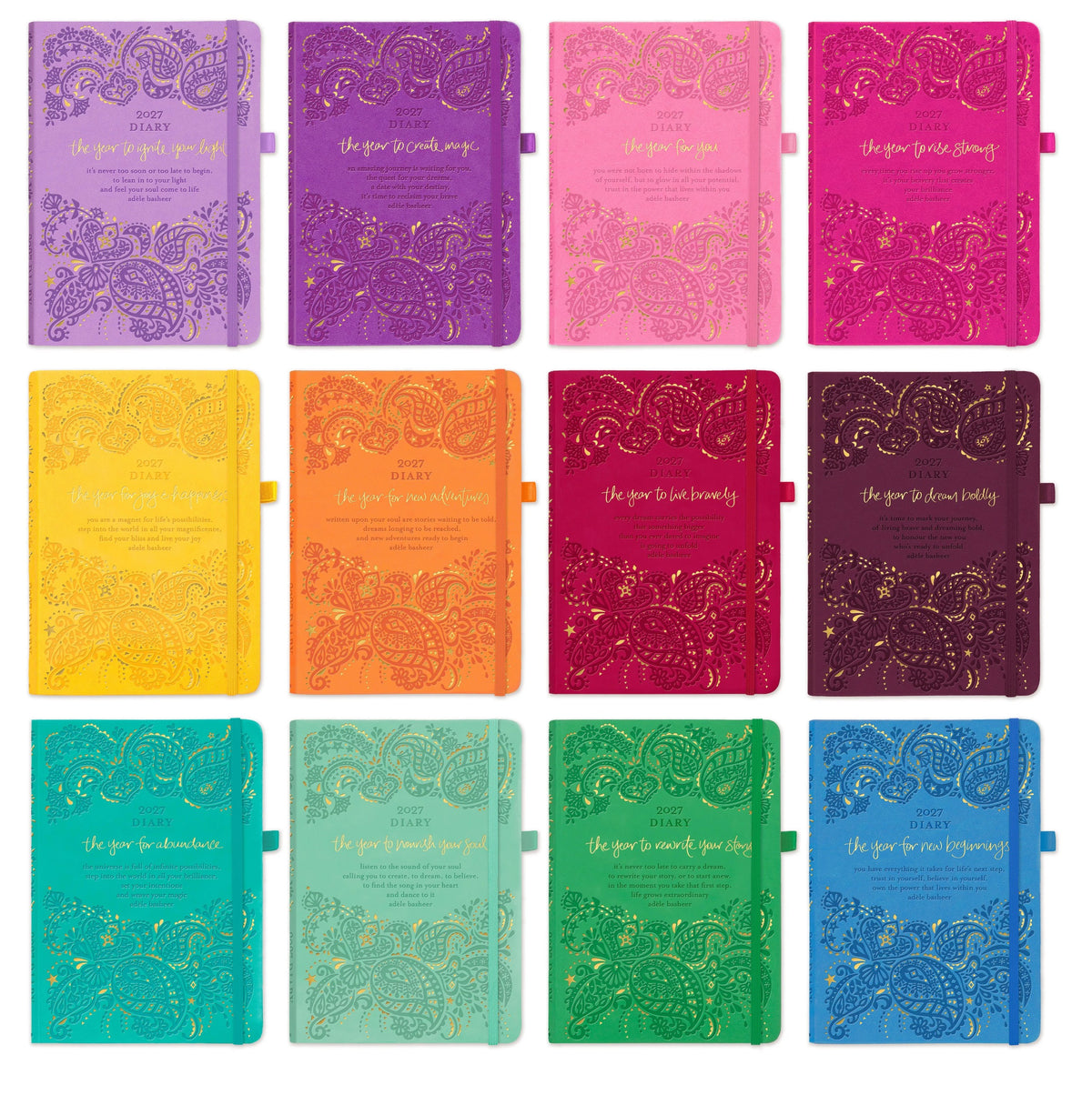 Intrinsic 2027 Diary Planner The Year For New Adventures - Sunrise Orange