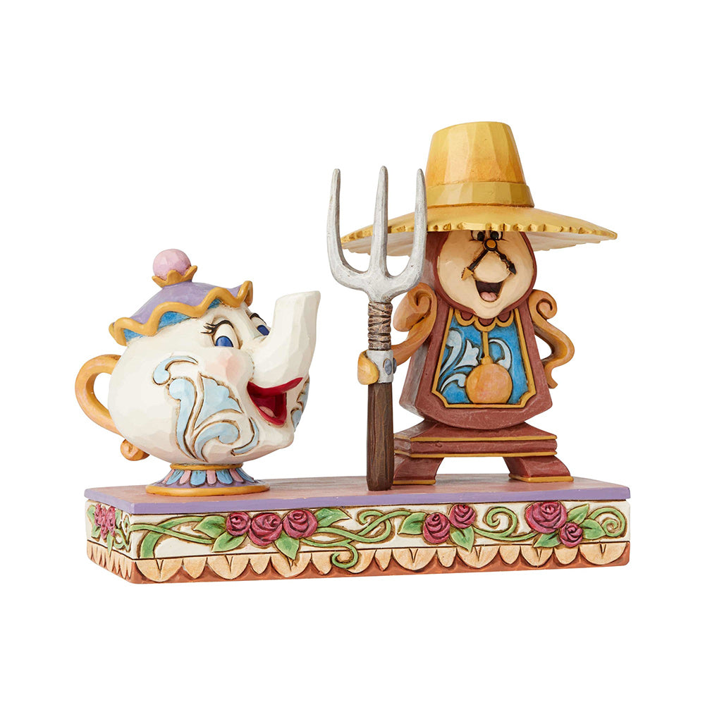 DISNEY TRADITIONS BY JIM SHORE MRS POTTS & COGSWORTH 13CM