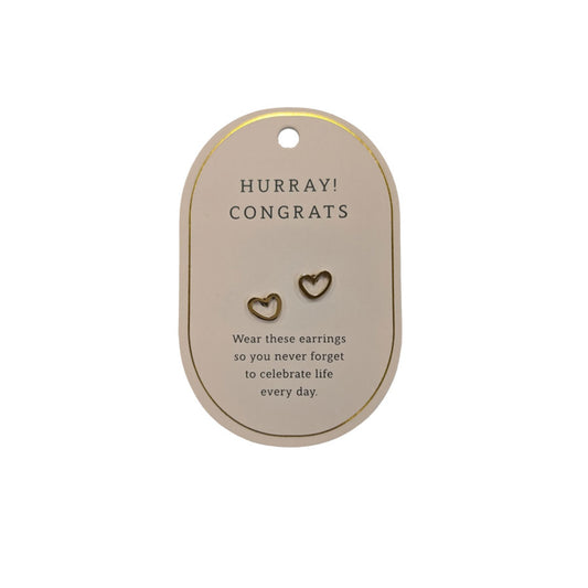 SWEETHEART CONGRATS GOLD EARRINGS