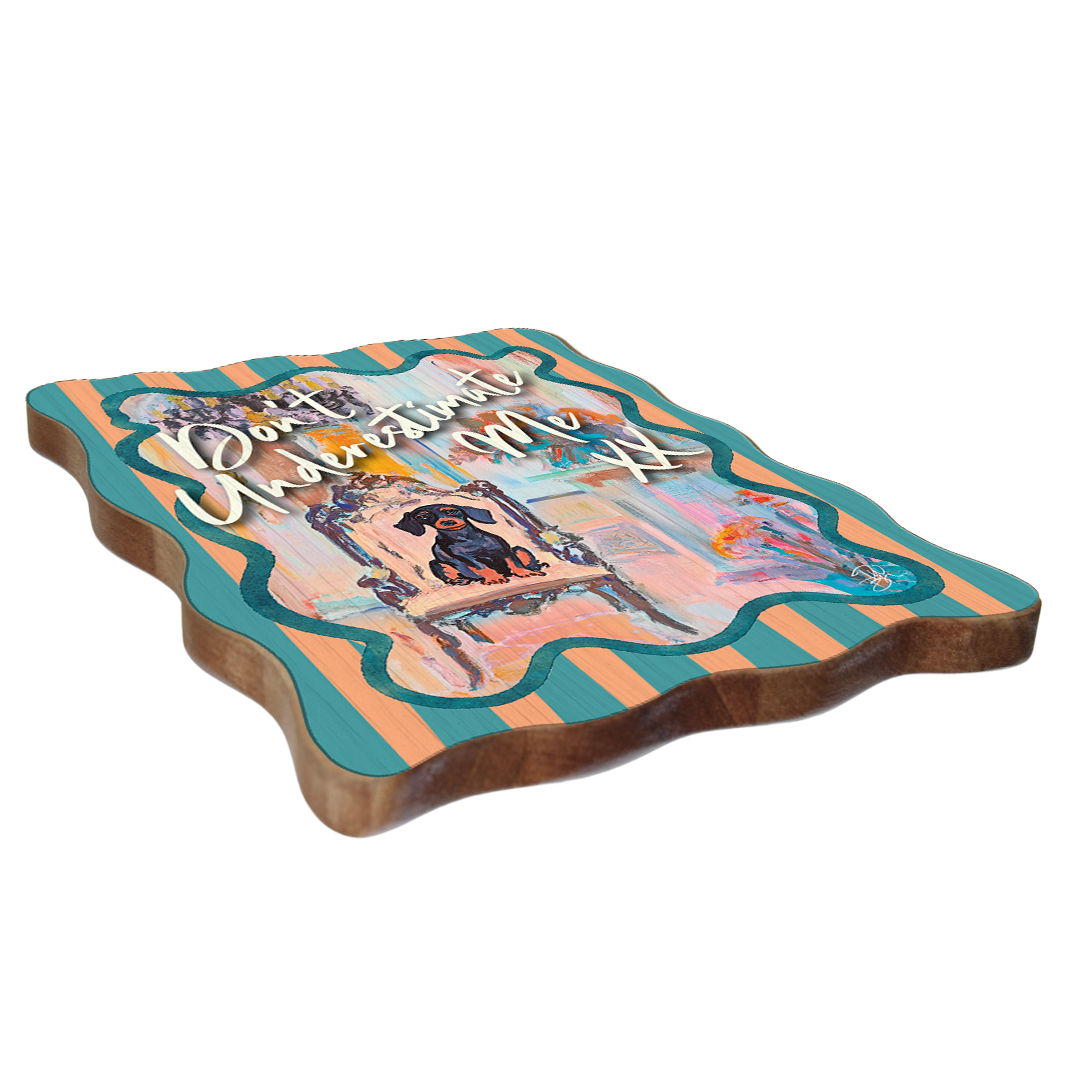 WOODEN ARTWORK "DON'T UNDERESTIMATE ME XX" LARGE
