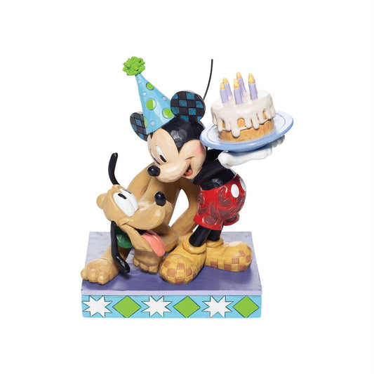 DISNEY TRADITIONS BY JIM SHORE PLUTO & MICKEY BIRTHDAY 16CM