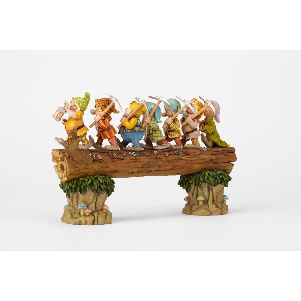 DISNEY TRADITIONS BY JIM SHORE SEVEN DWARFS ON LOG 33CM