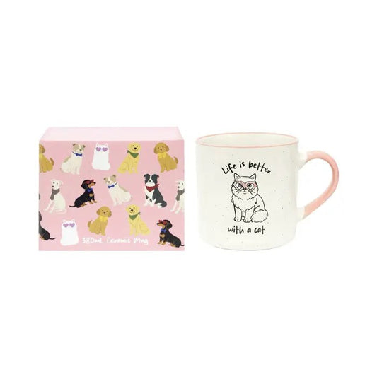 Dog Mug Loved By My Life Is Better With A Cat