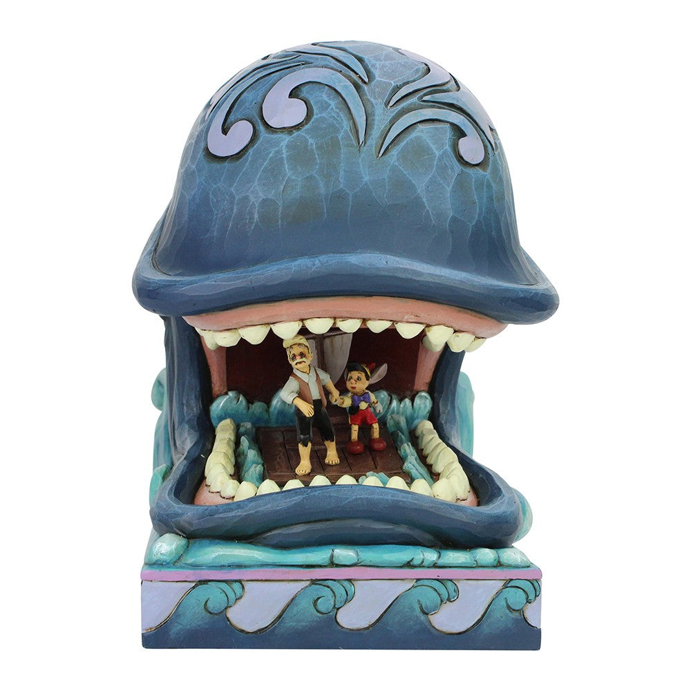 DISNEY TRADITIONS BY JIM SHORE MONSTRO WHALE WITH PINOCCHIO AND GEPPETTO 19CM