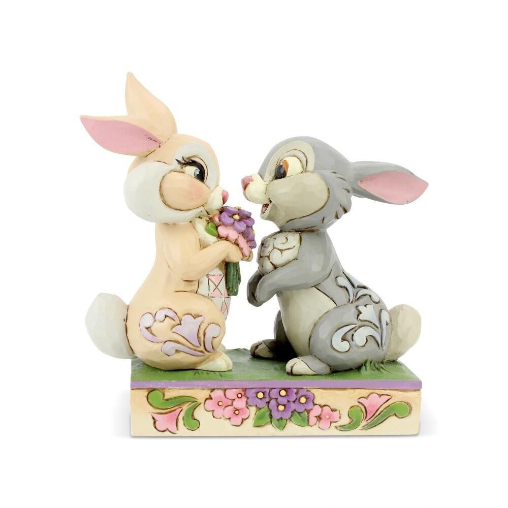 DISNEY TRADITIONS BY JIM SHORE THUMPER & BLOSSOM BUNNY BOUQUET BAMBI 10CM