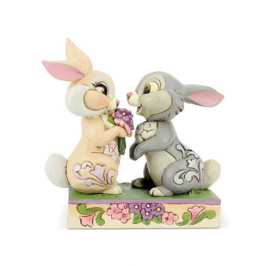 DISNEY TRADITIONS BY JIM SHORE THUMPER & BLOSSOM BUNNY BOUQUET BAMBI 10CM