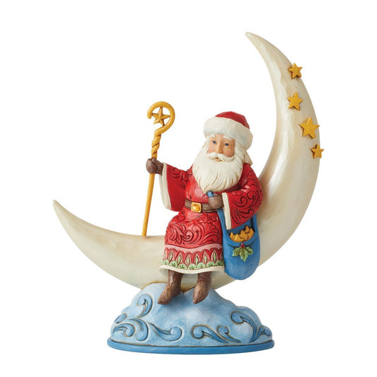 HEARTWOOD CREEK SANTA ON MOON 20CM