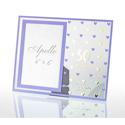 Birthday Photo Frame Glass Sweet Hearts 30th