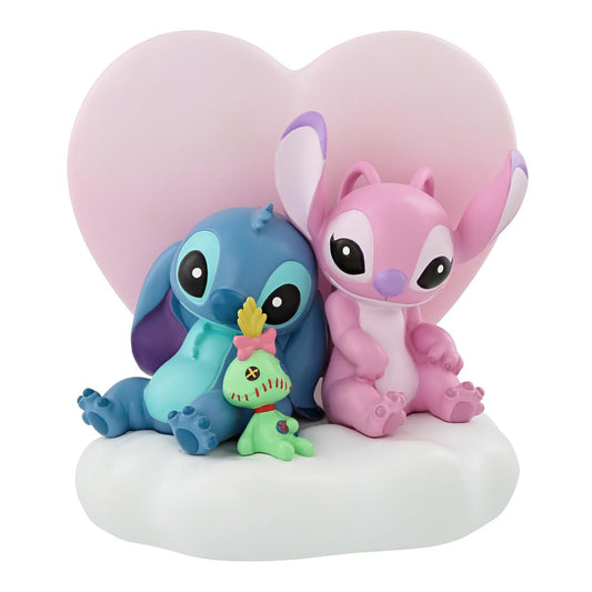 Disney Showcase Stitch and Angel Light Up Heart Love Figurine 7in H