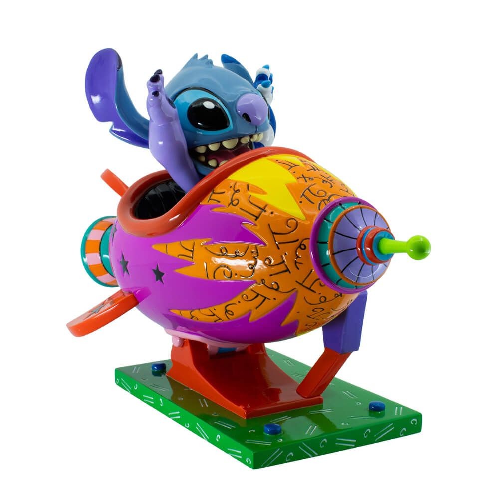 DISNEY BRITTO STITCH IN ROCKET SHIP LARGE FIGURINE