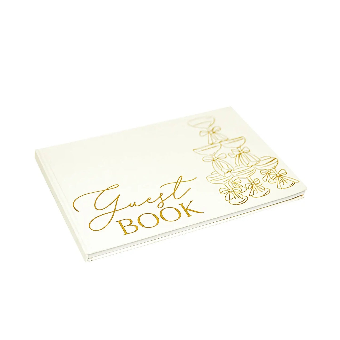 Wedding Guest Book Cream & Gold