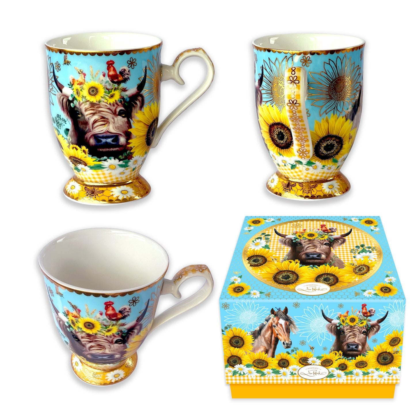 Lisa Pollock Ceramic Cup In Gift Box Country Collection