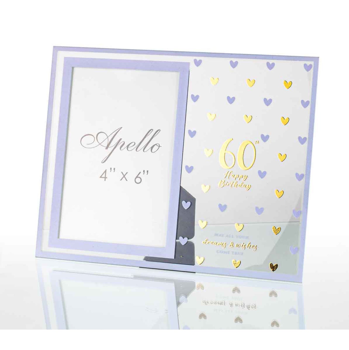 Birthday Photo Frame Glass Sweet Hearts 60th