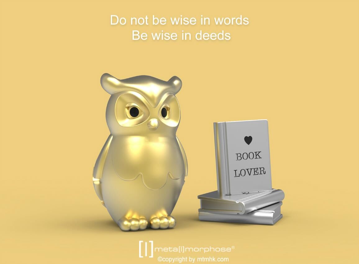 METALMORPHOSE KEYCHAIN OWL & BOOK