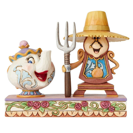 DISNEY TRADITIONS BY JIM SHORE MRS POTTS & COGSWORTH 13CM