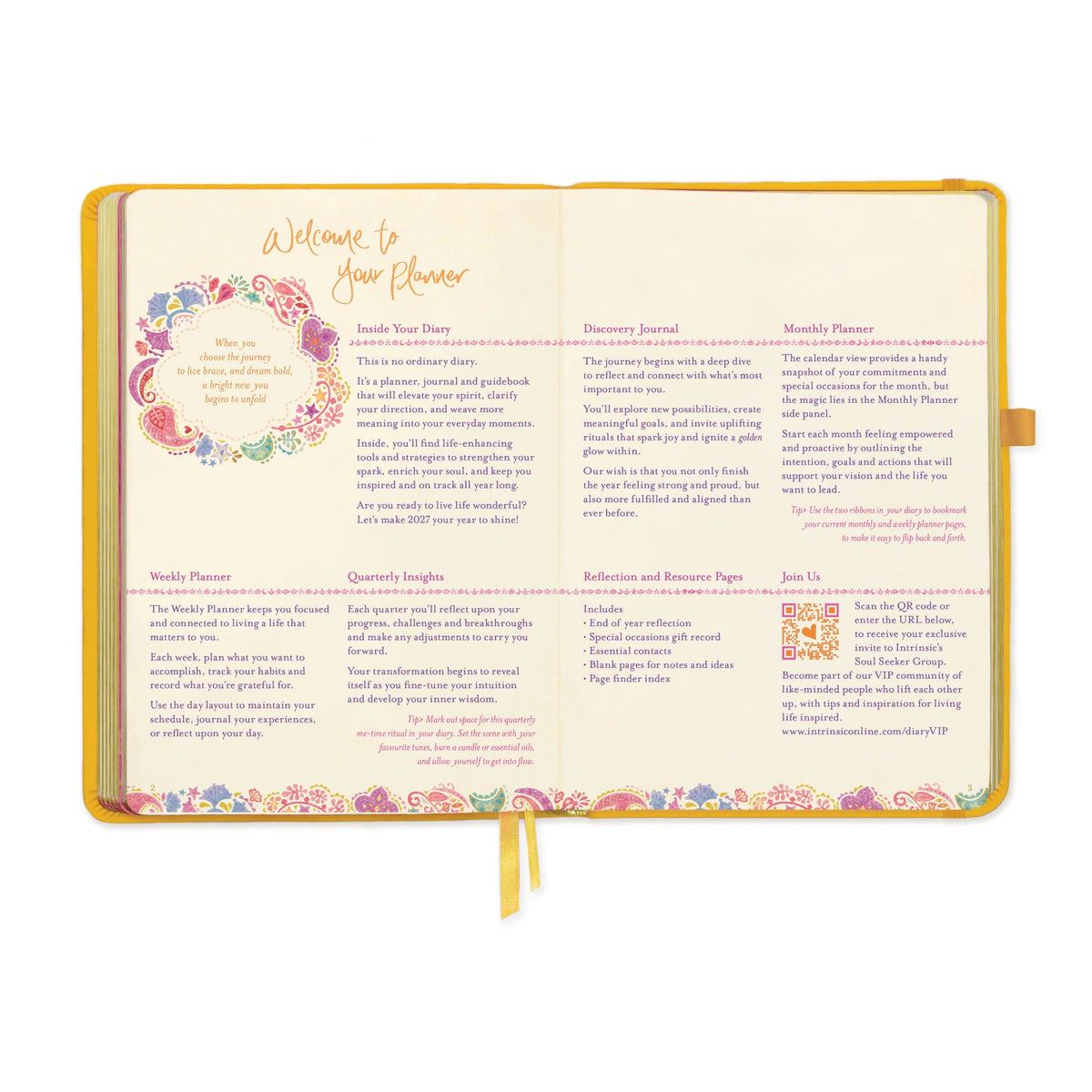 Intrinsic 2027 Diary Planner The Year For Joy & Happiness - Limoncello Yellow