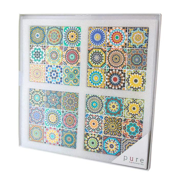 CERAMIC COASTERS SQUARE SET OF 4 HEPBURN