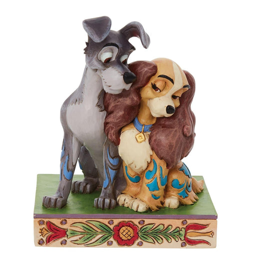 DISNEY TRADITIONS BY JIM SHORE LADY AND THE TRAMP LOVE FIGURINE