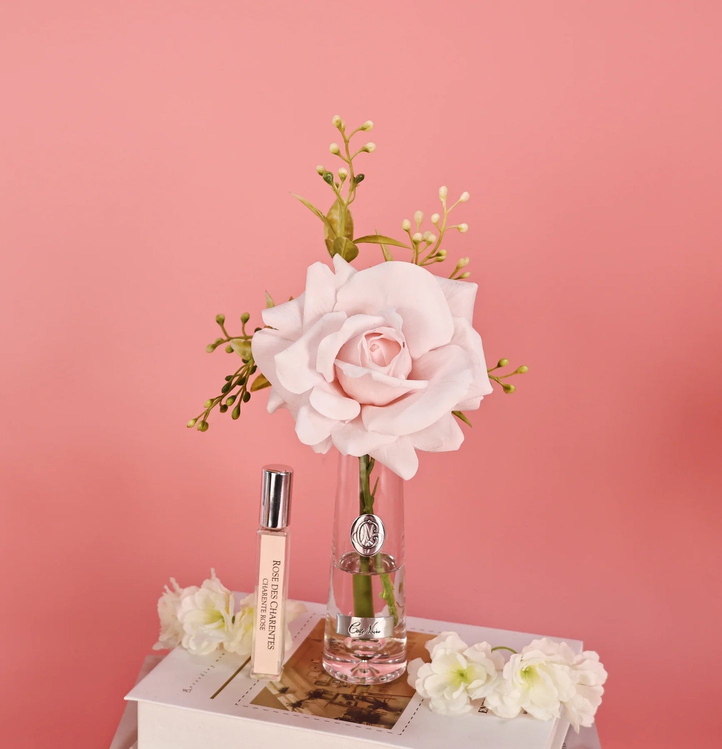 Cote Noire Summer Rose French Pink In Clear Glass With Gold Badge