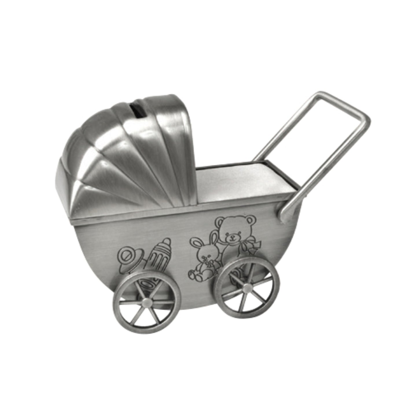 Money Bank Pram Pewter Finish