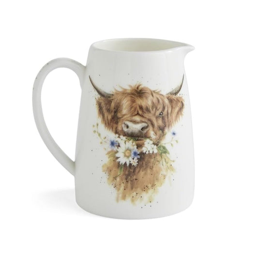 Wrendale Royal Worcester Posy Milk Jug Highland Cow