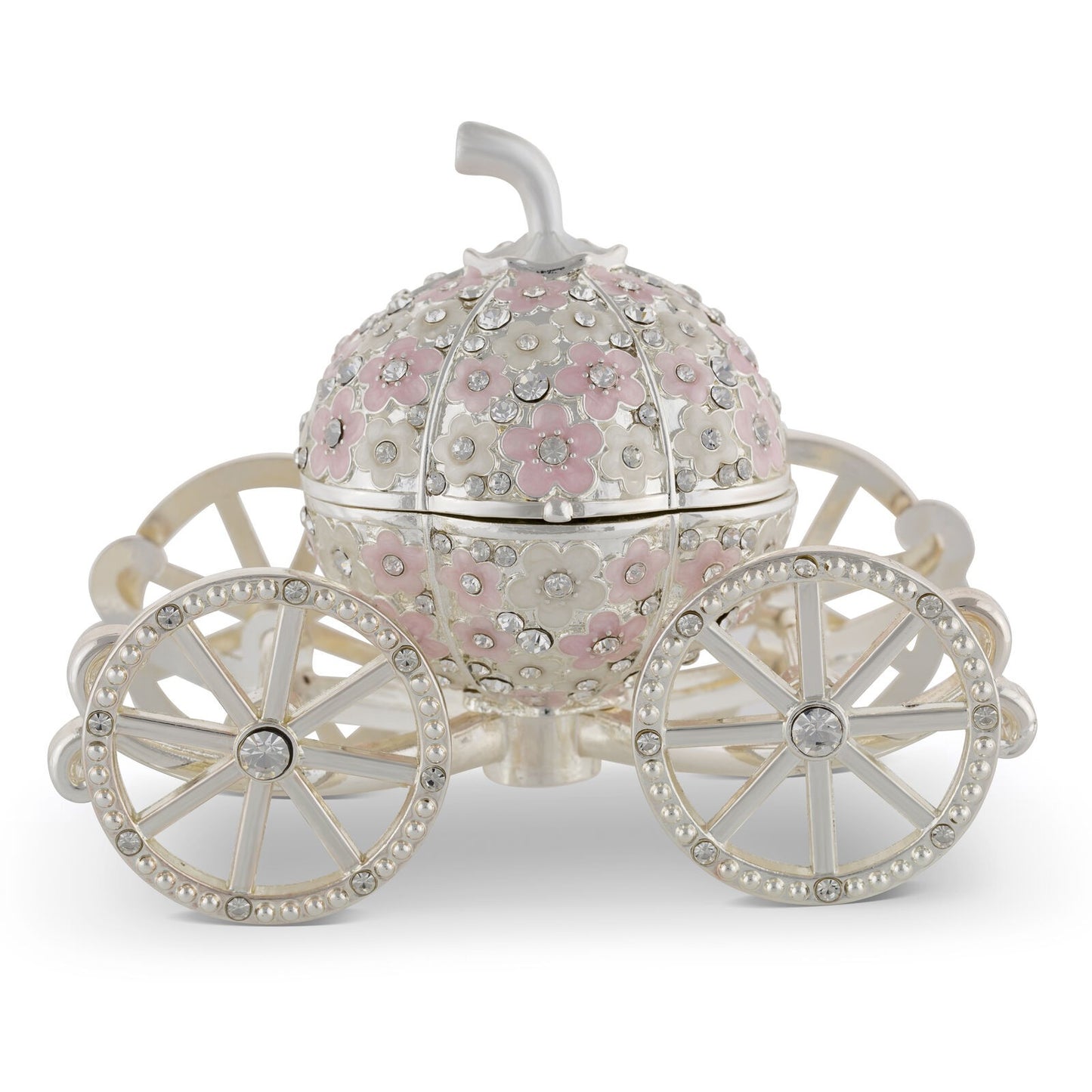 Jewellery Box Trinket Sophie Pumpkin Carriage Pink & White Daisy Design