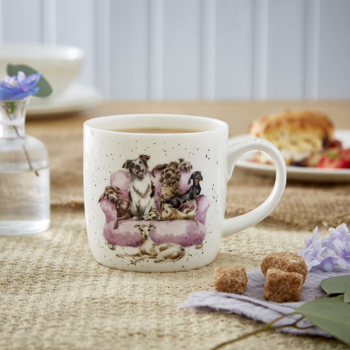 ROYAL WORCESTER WRENDALE MUG DOGS 'MOVIE NIGHT'