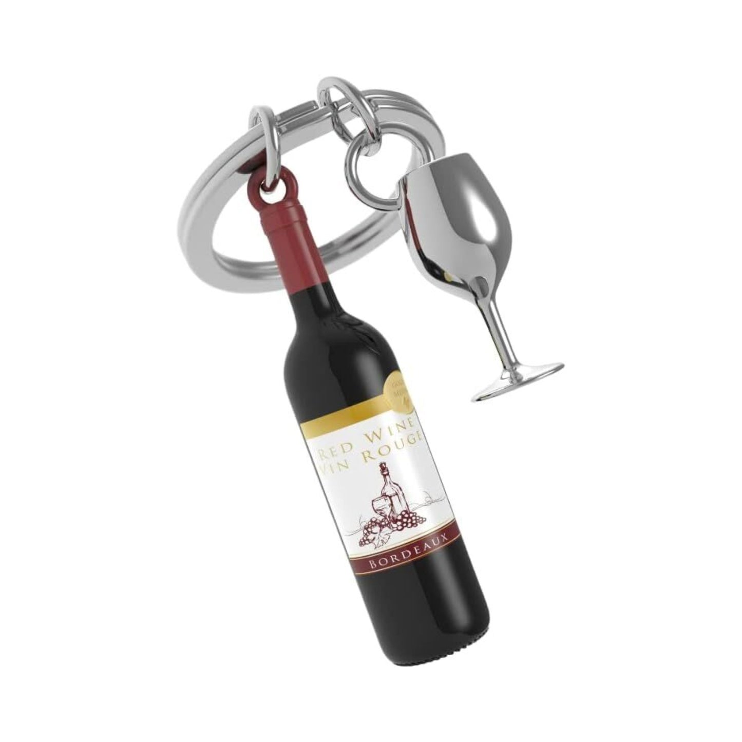 METALMORPHOSE KEYCHAIN RED WINE & GLASS