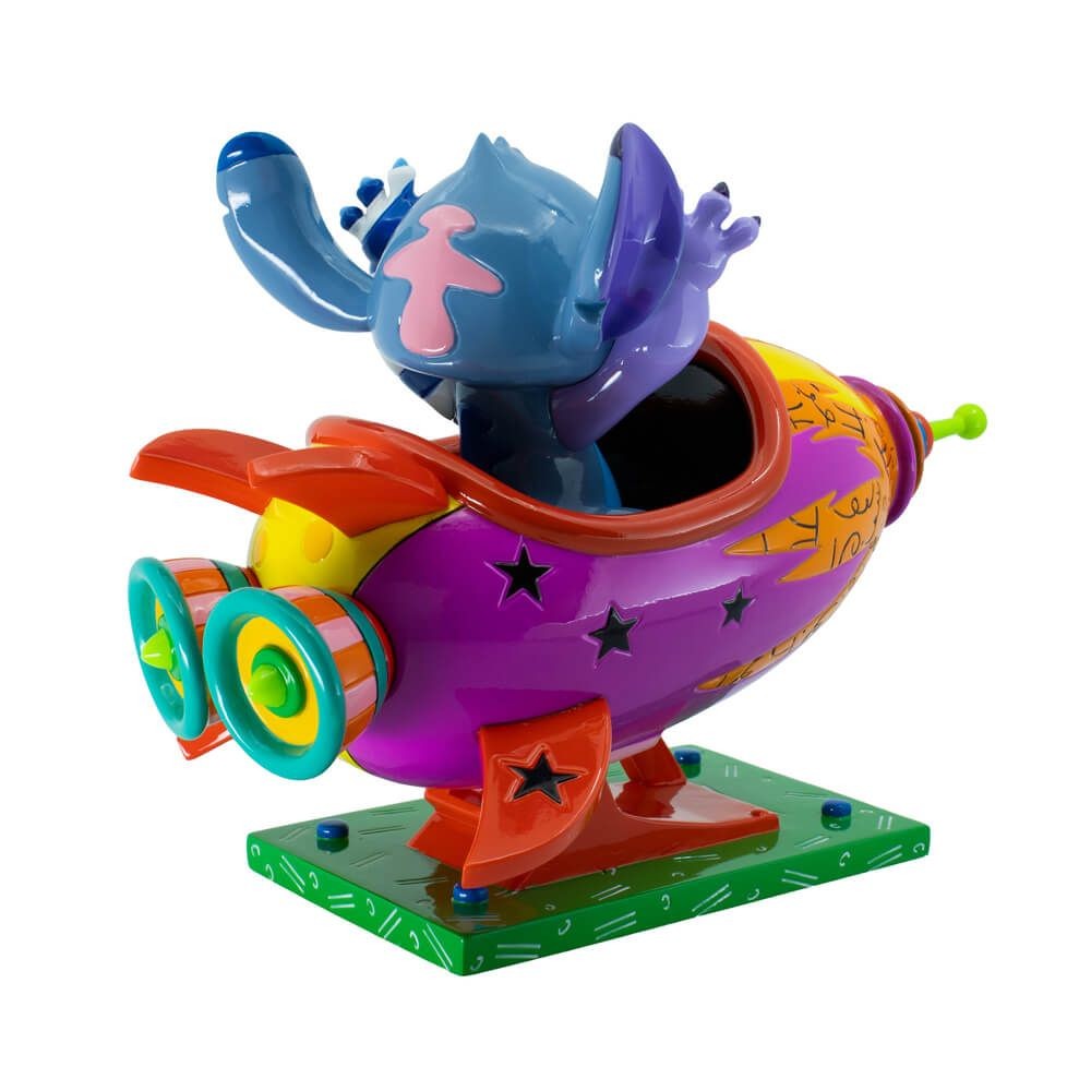 DISNEY BRITTO STITCH IN ROCKET SHIP LARGE FIGURINE