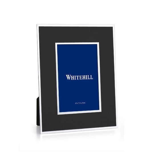 Whitehill Photo Frame Faux Silver Edge Black Matte Finish 15x10cm
