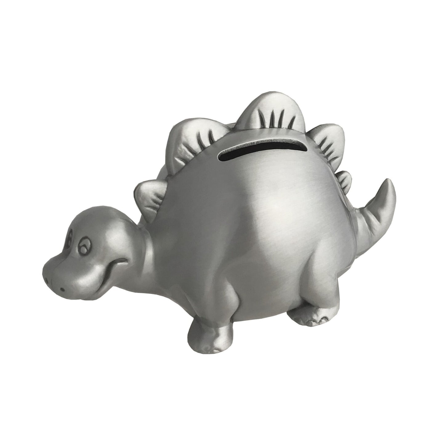 PEWTER FINISH MONEY BANK DINOSAUR