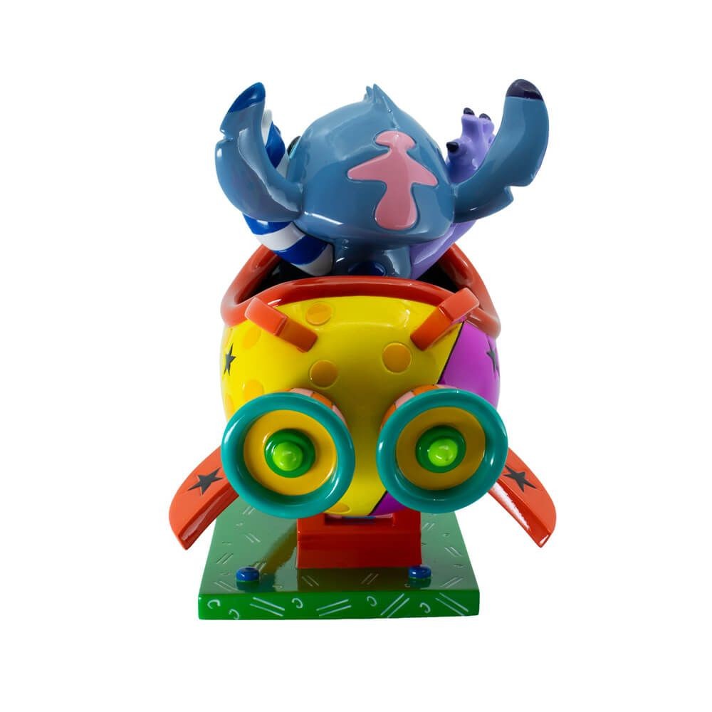 DISNEY BRITTO STITCH IN ROCKET SHIP LARGE FIGURINE