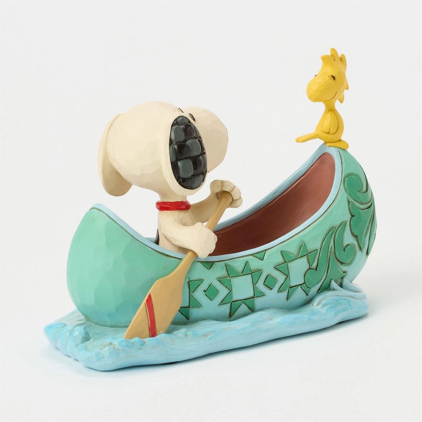 PEANUTS BY JIM SHORE SNOOPY & WOODSTOCK IN CANOE
