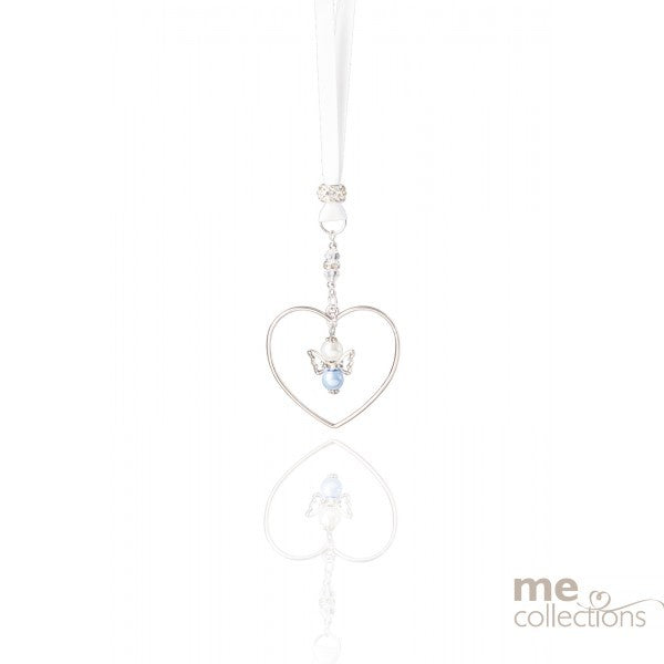 Wedding Charm Open Silver Heart With Angel