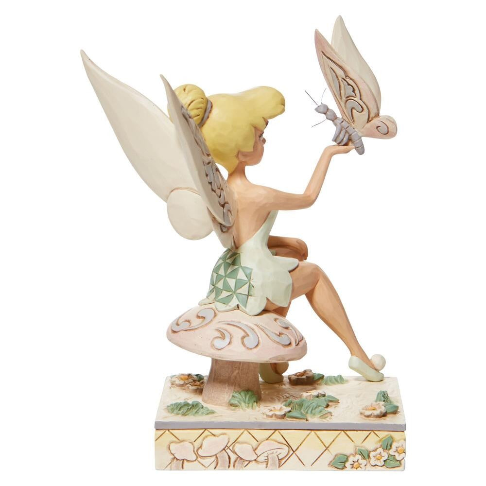 DISNEY TRADITIONS BY JIM SHORE TINKER BELL WHITE WOODLAND 15CM