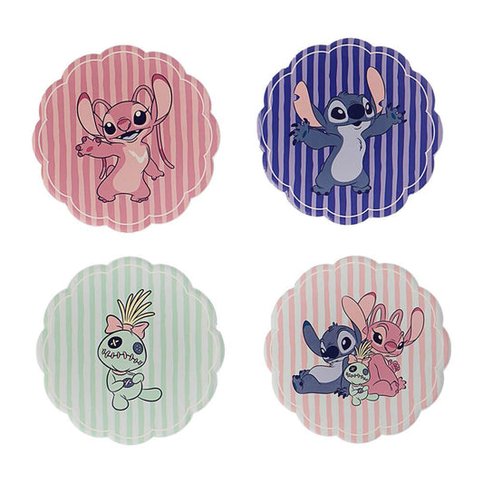 DISNEY HOME STITCH & ANGEL SET OF 4 CERAMIC COASTERS