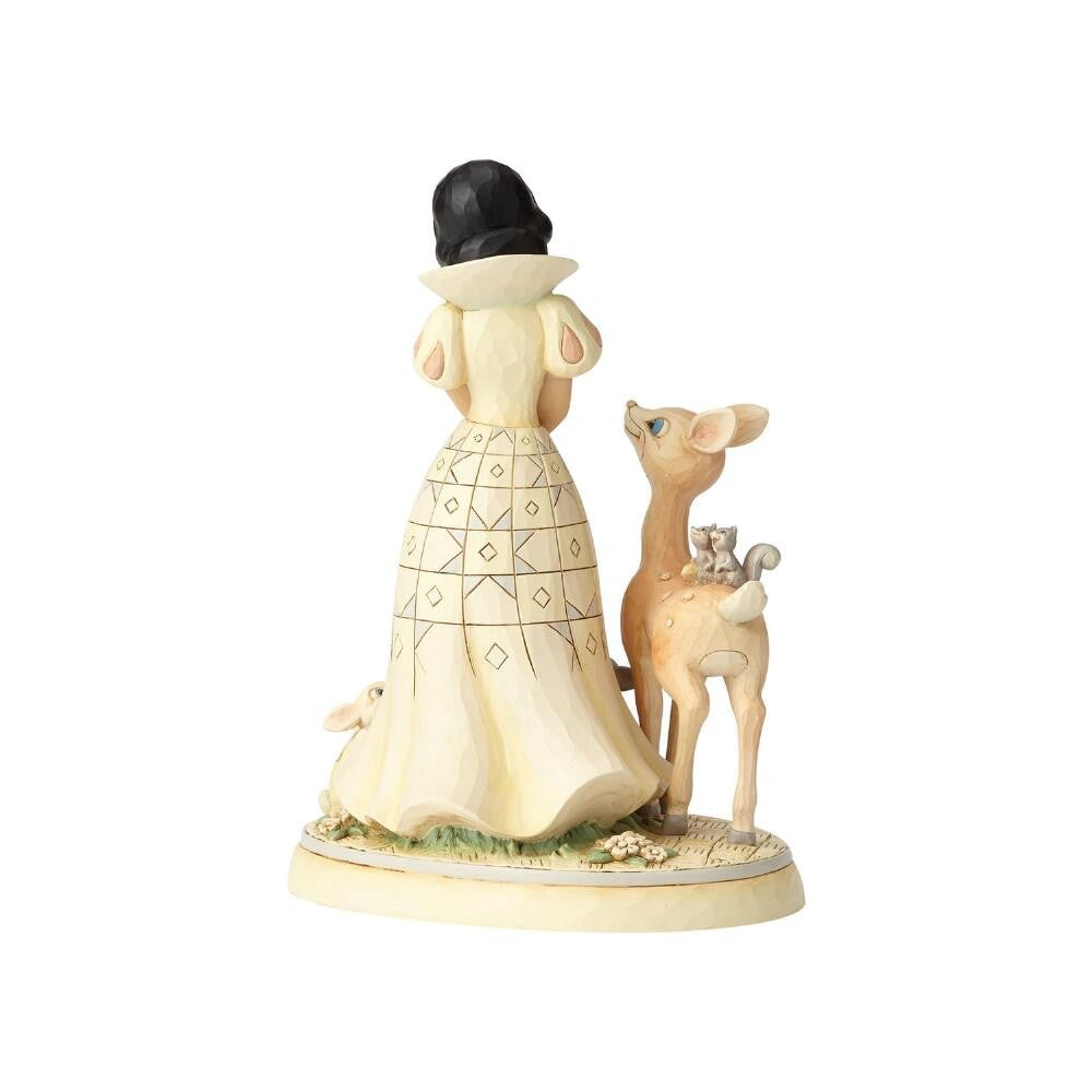 DISNEY TRADITIONS BY JIM SHORE SNOW WHITE WITH ANIMALS WHITE WOODLAND 20CM