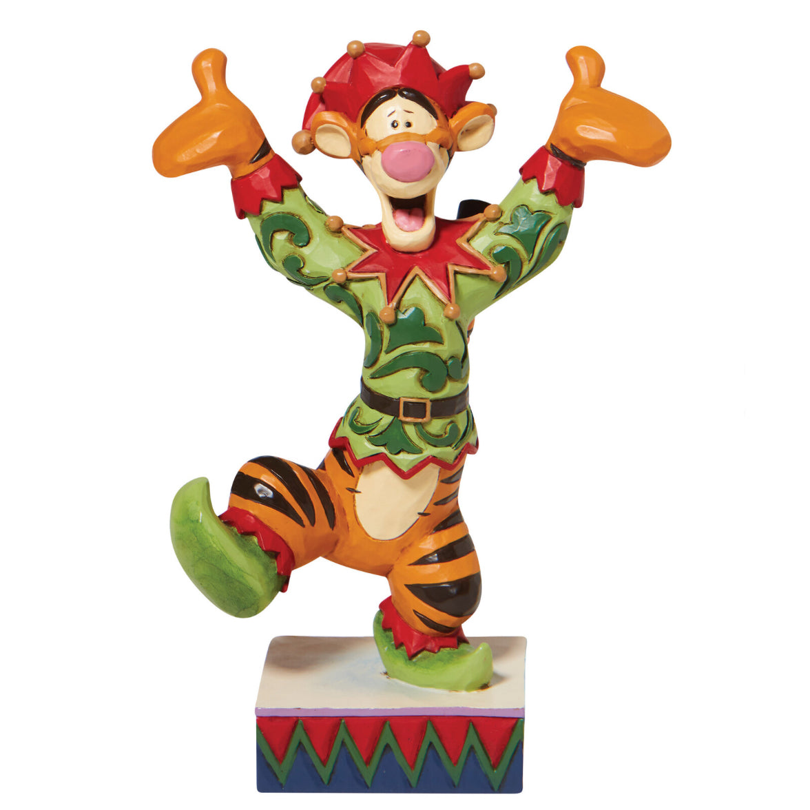 DISNEY TRADITIONS BY JIM SHORE TIGGER AS ELF PERSONALITY POSE