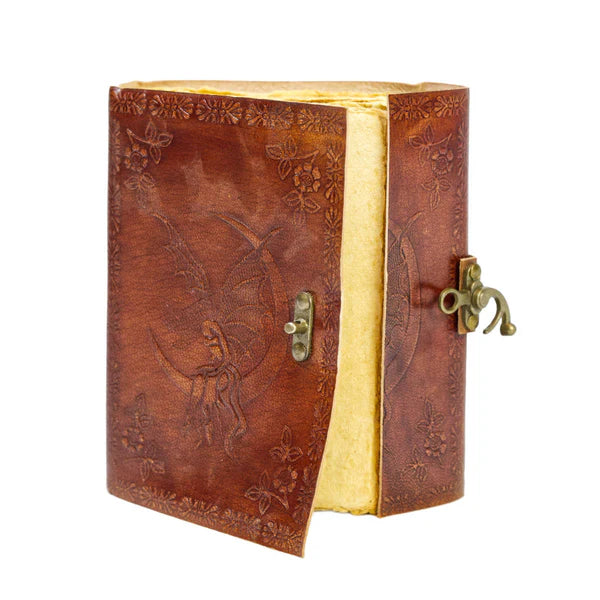 Leather Journal Parchment Style Paper Fairy design