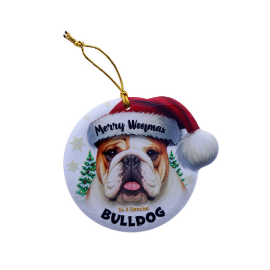 Christmas Sentiment Ceramic Plaque Dog Bulldog