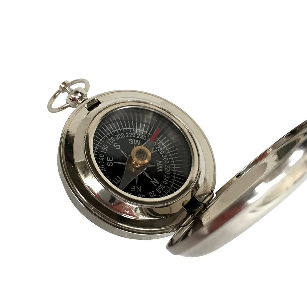 Compass Nickel Finish Flip Push Button