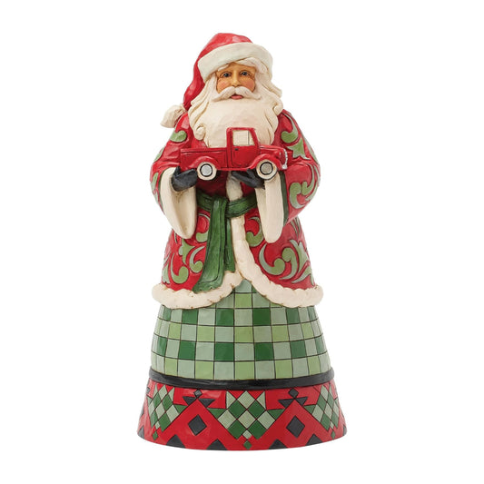 Heartwood Creek By Jim Shore Glen Santa Holding A Red Truck Figurine